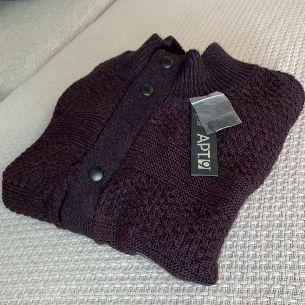 NWT: Black and Red Apt.9 Cardigan Sweater